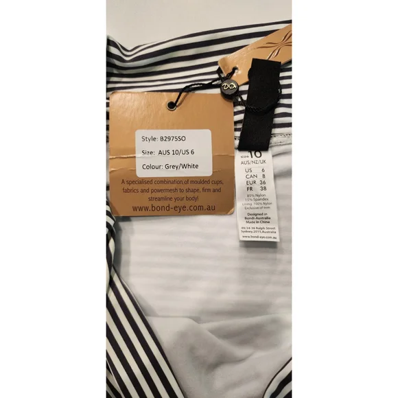 Bond-eye Australia Nip Tuck Women's Bandeau Bikini Top D High Waist Bottom 6 NWT - Picture 11 of 12